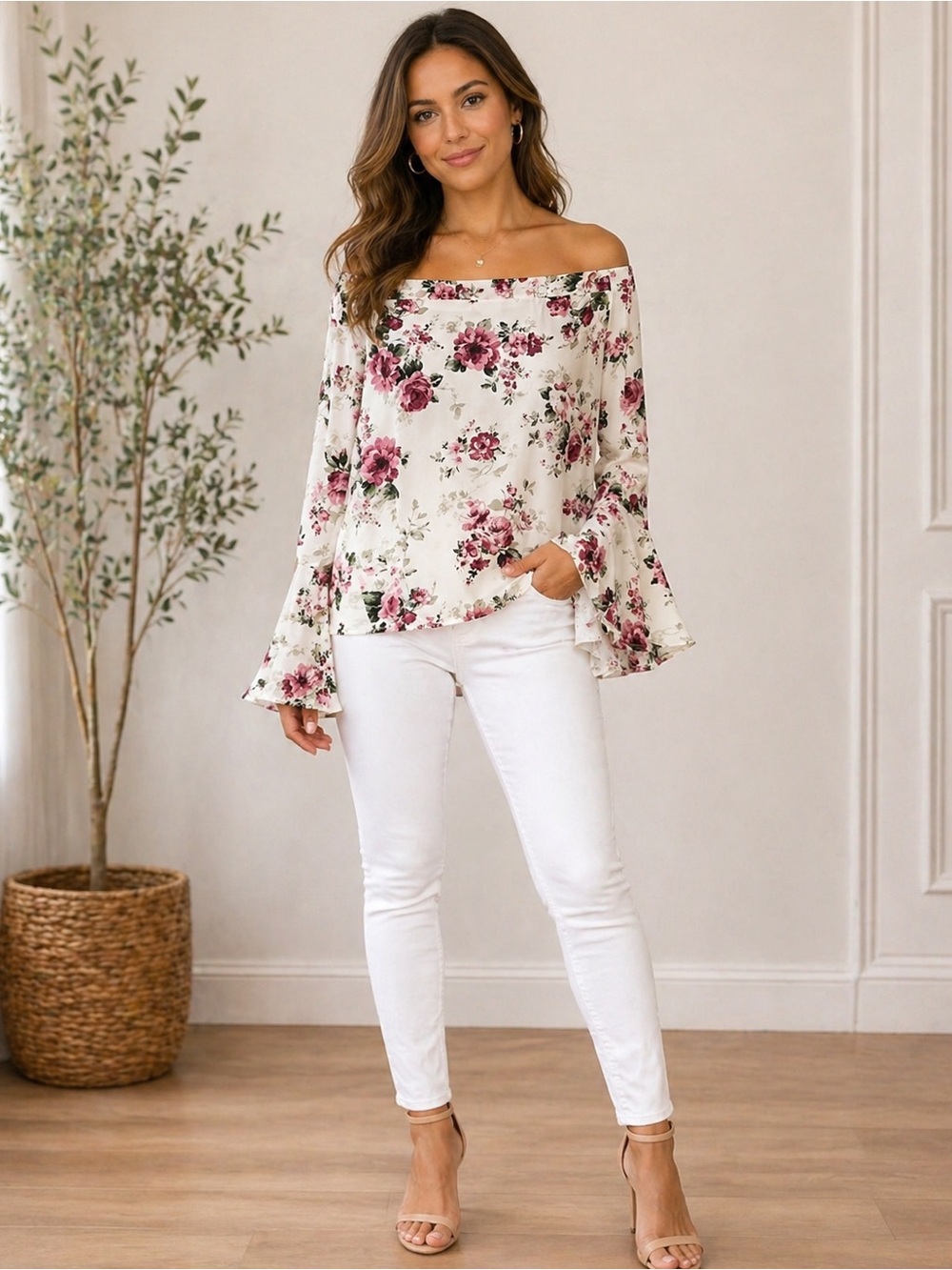 NEW WITH TAGS! Off the Shoulder Floral Blouse